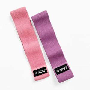 SET OF 2- Pink & Purple Workout Resistance Bands for Toning Legs, Glutes, Calves